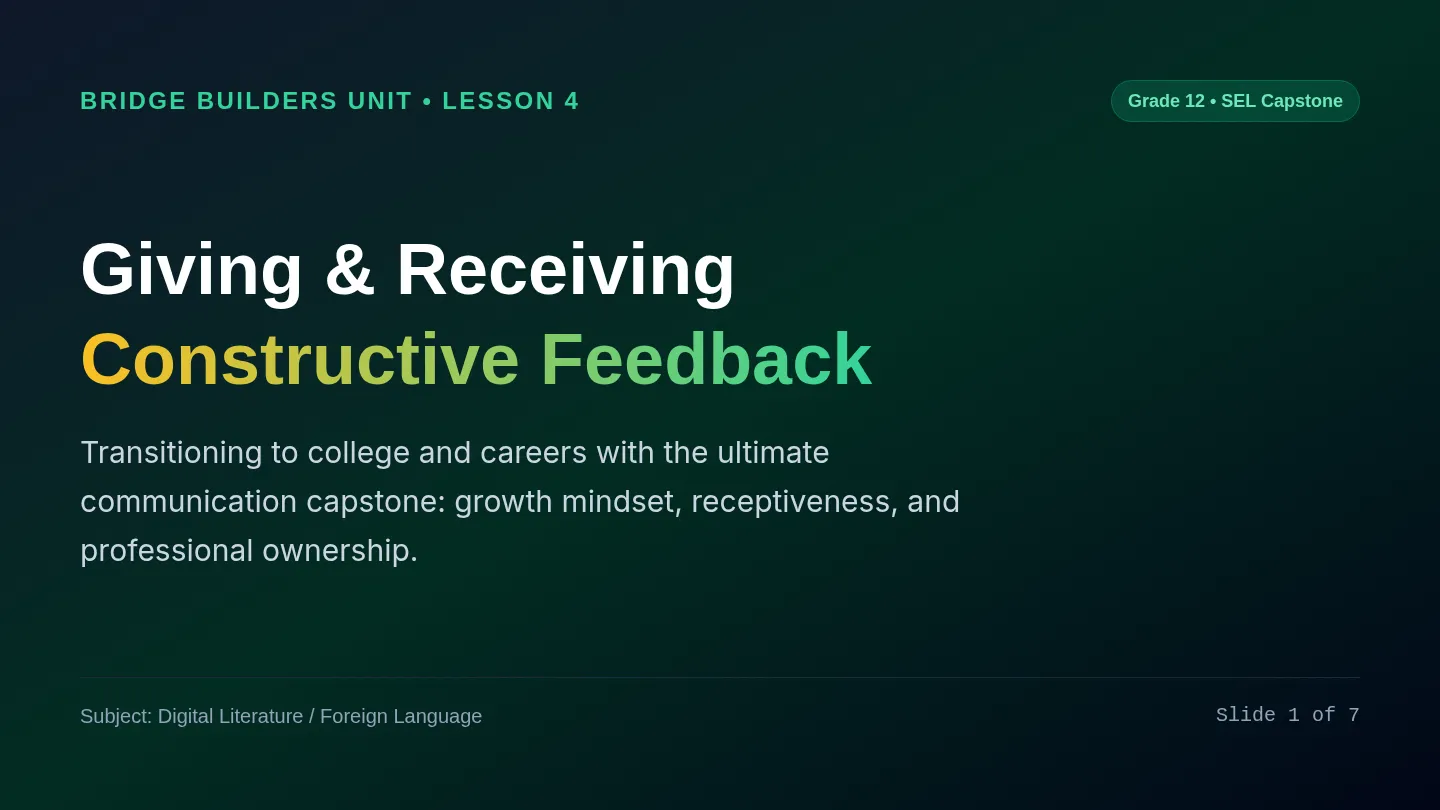 Constructive Feedback Slides