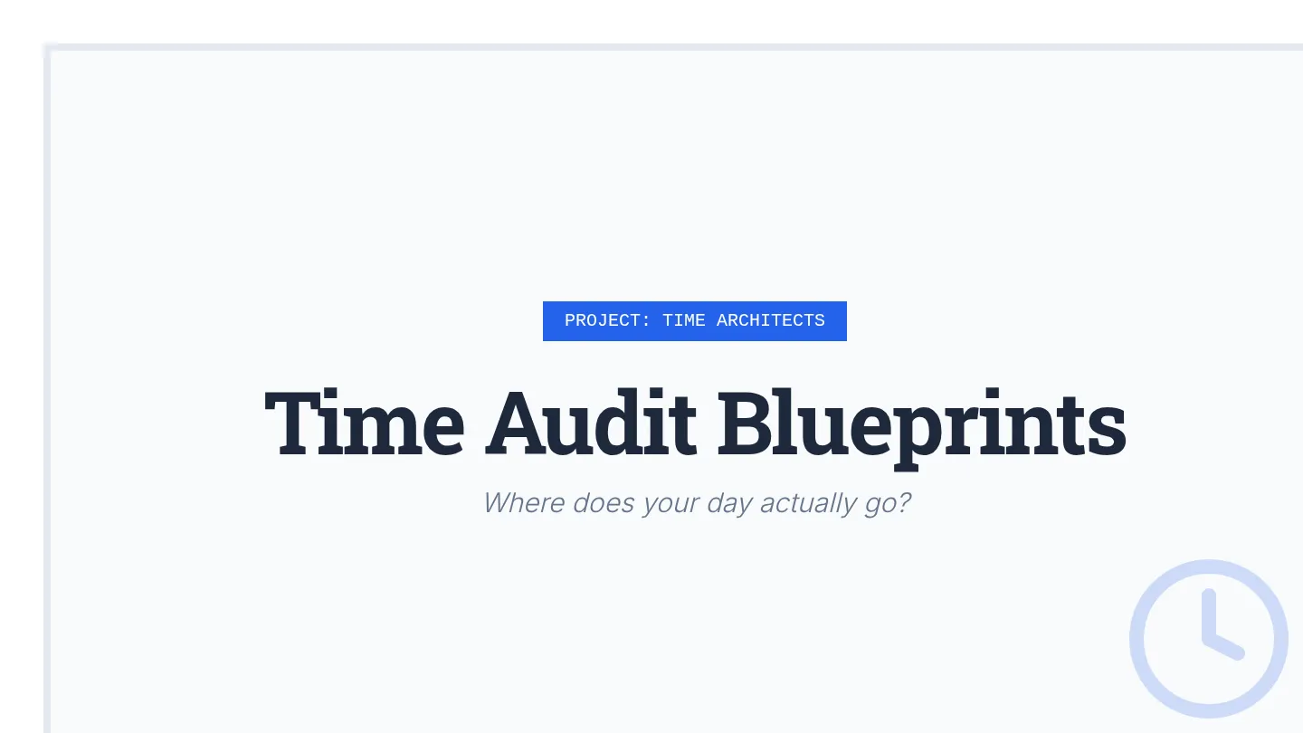 Time Audit Blueprints Slides