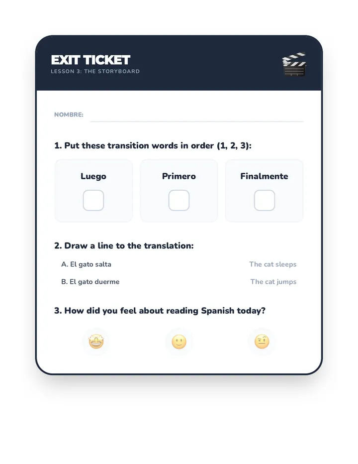 Action Review Exit Ticket