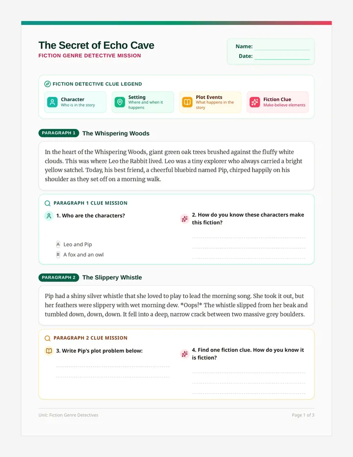 Forest Detective Worksheet