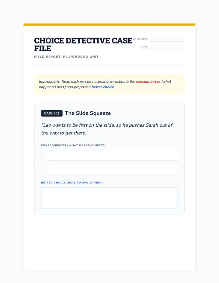 Choice Detectives Worksheet