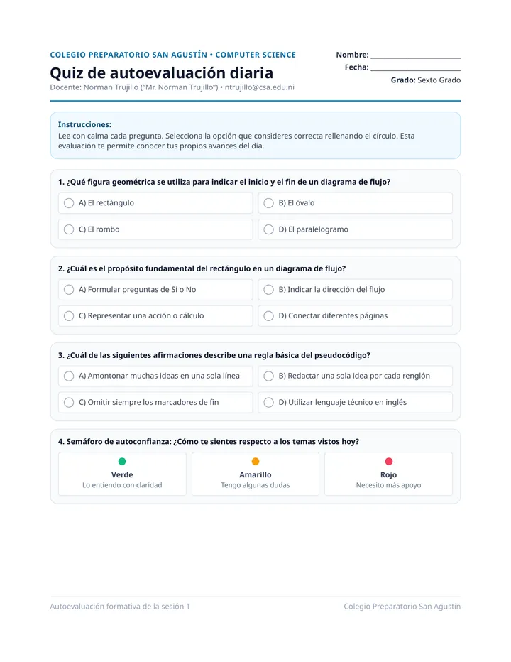 Quiz Autoevaluacion Reglas y Simbolos