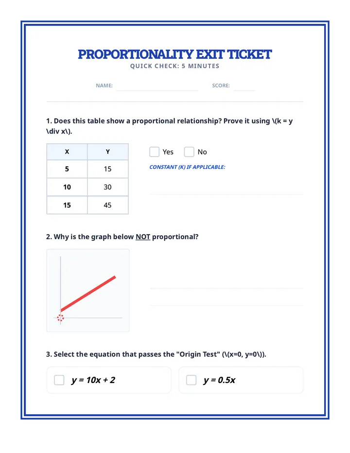 Proportionality Blueprint Exit Ticket