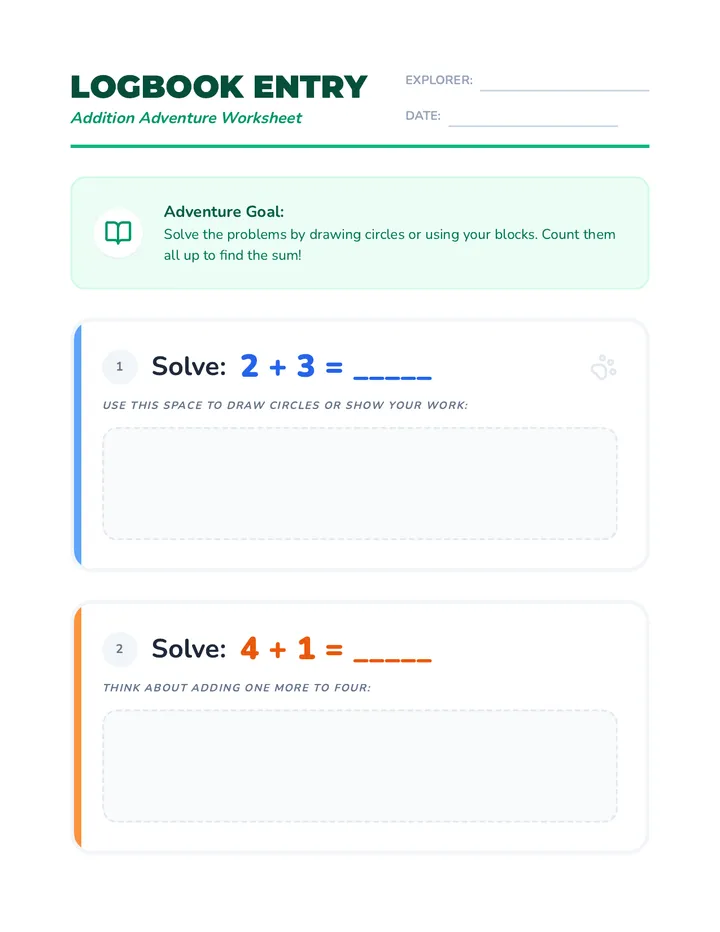 Addition Practice Worksheet