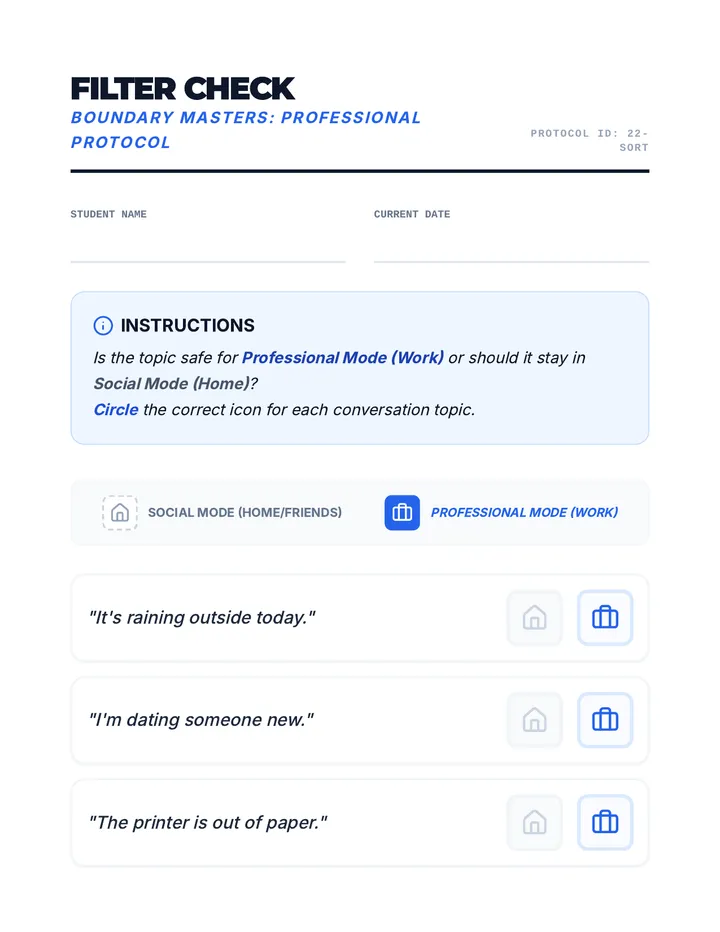Professional Filter Match Activity