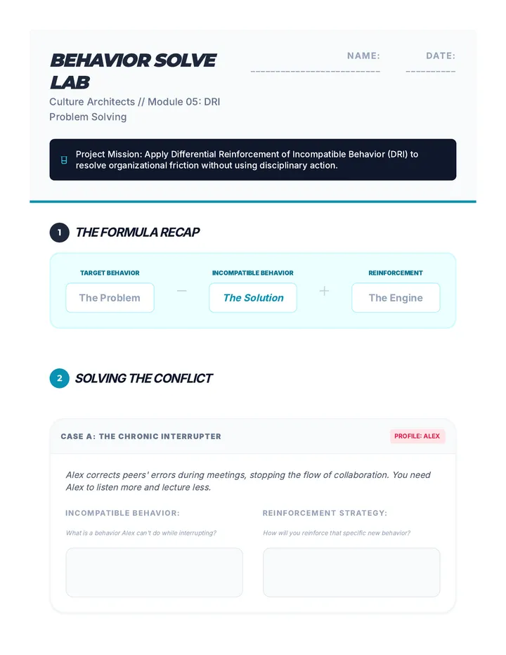 Behavior Solve Lab Worksheet