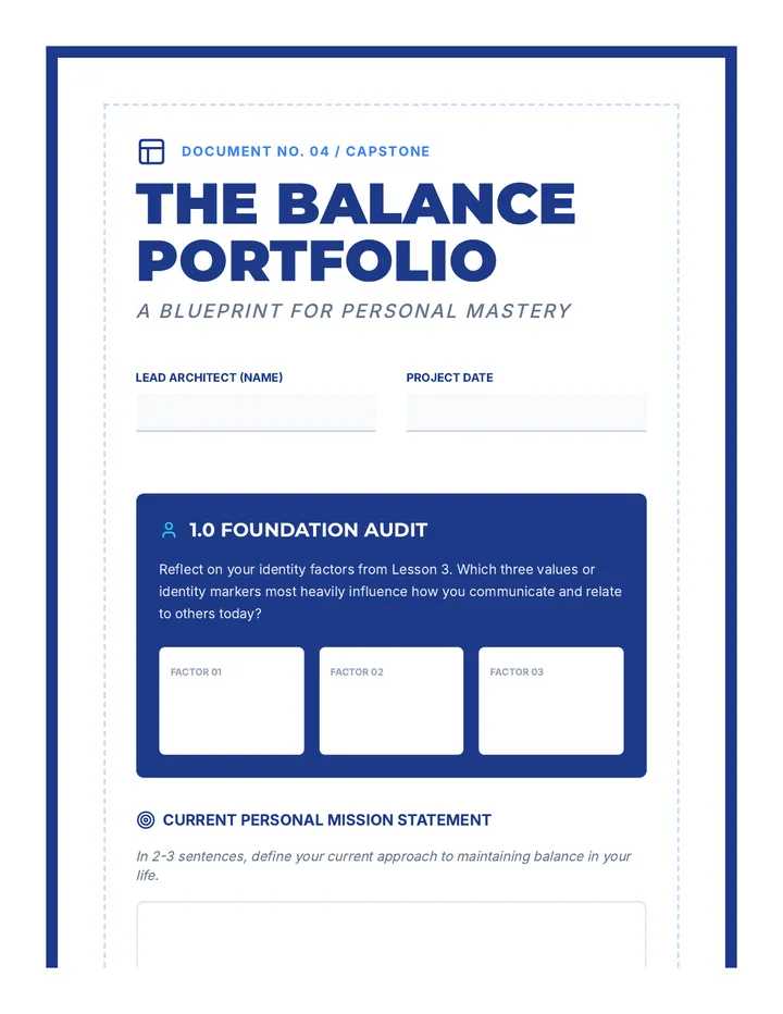 The Balance Portfolio Worksheet