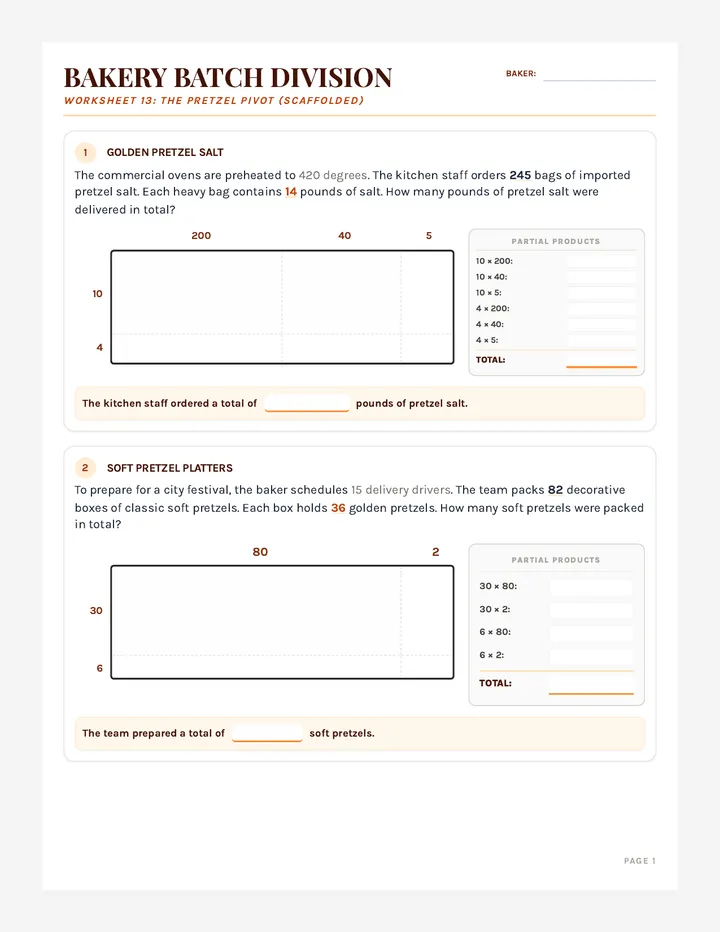 Pretzel Pivot Worksheet