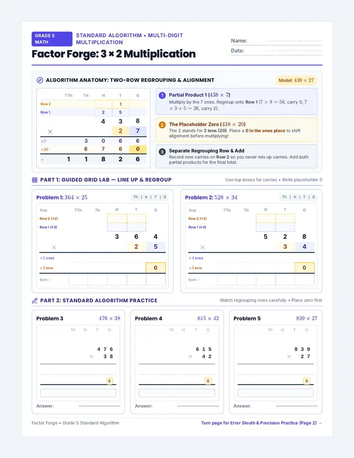 Factor Forge Worksheet