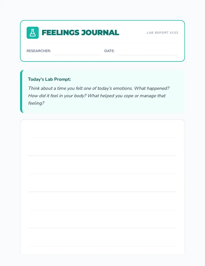 Feelings Journal Template