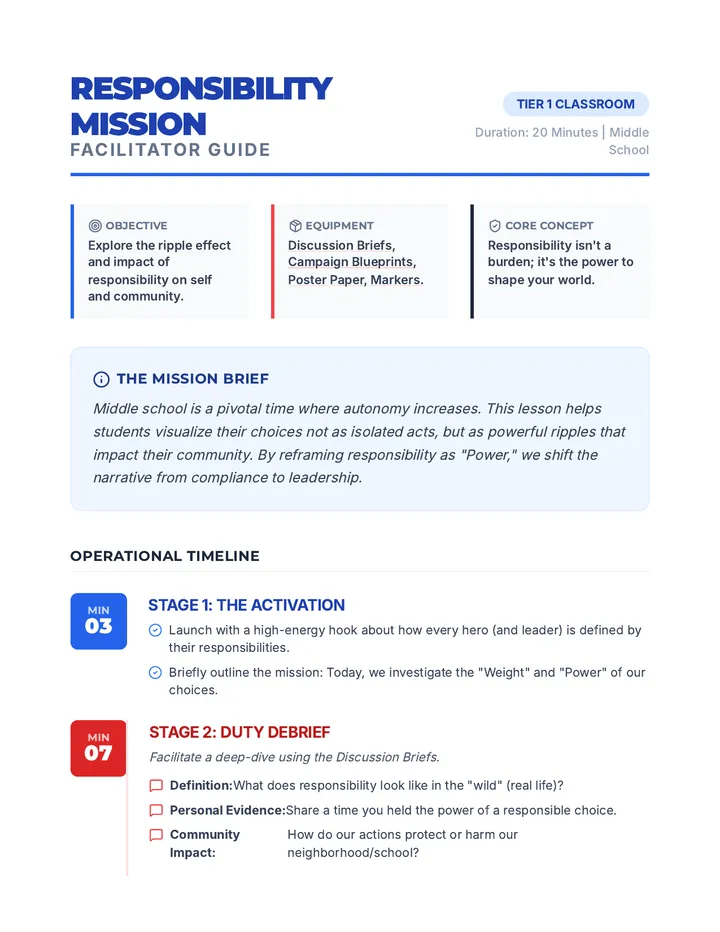Responsibility Mission Facilitator Guide