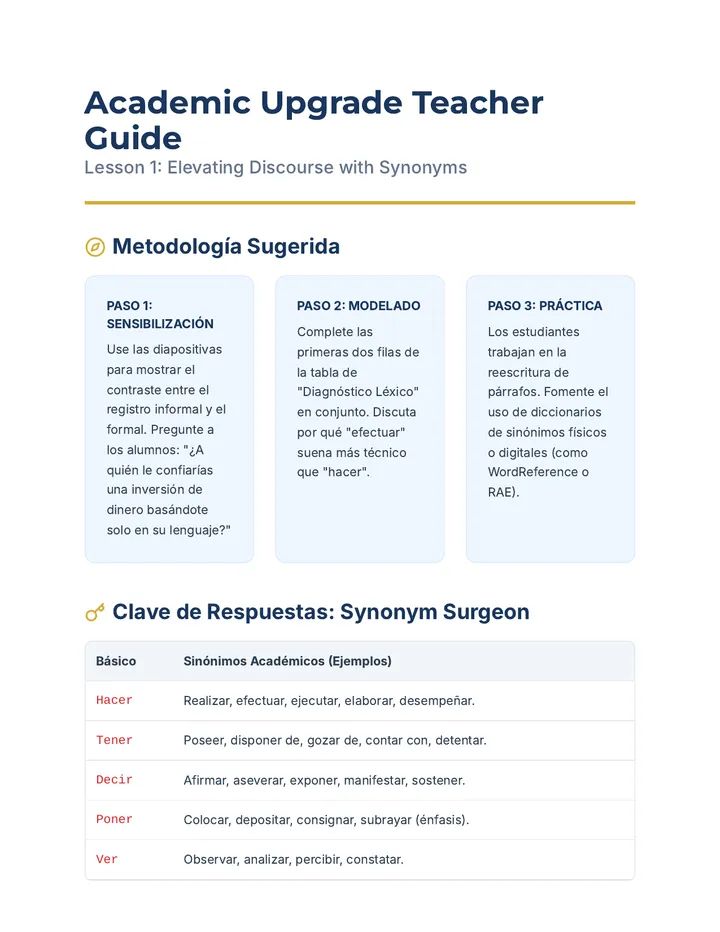 Academic Upgrade Teacher Guide