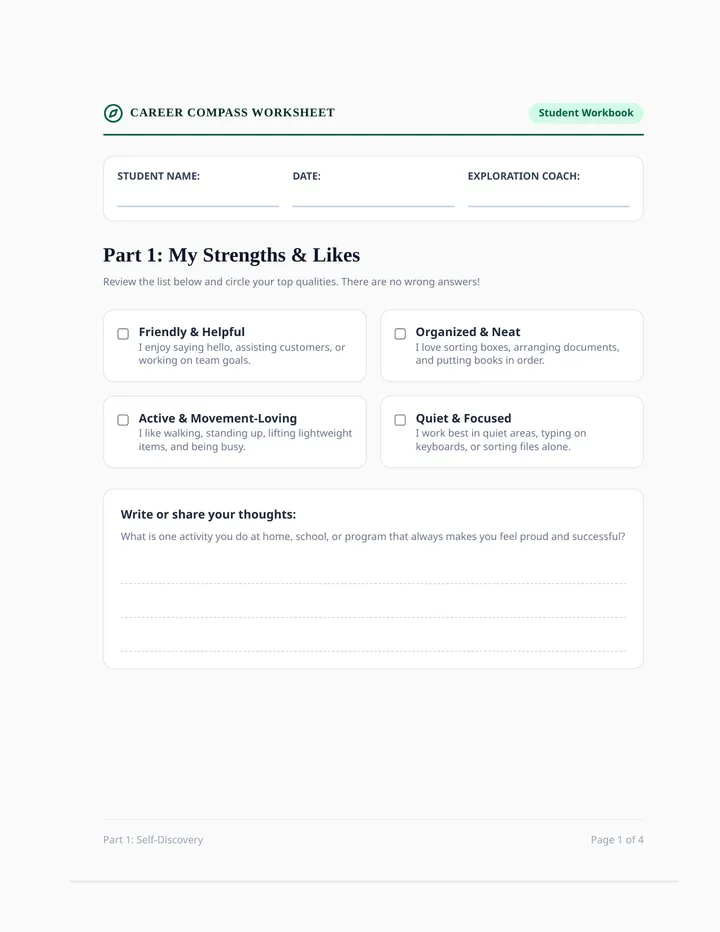 My Career Map Worksheet