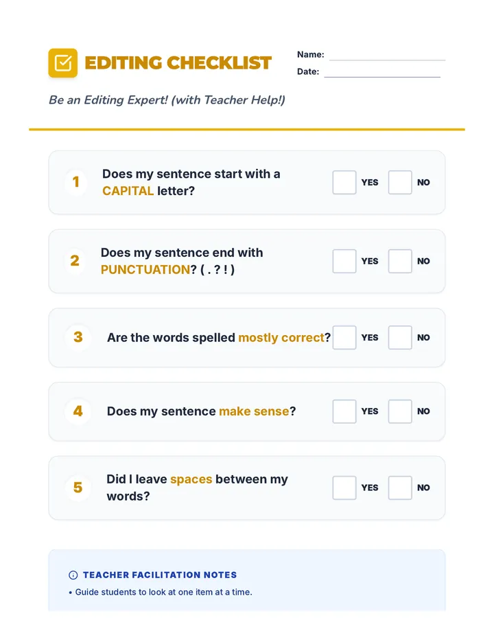 Editing Checklist