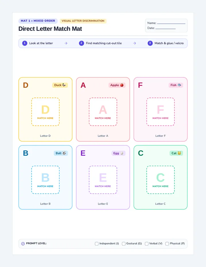 Alphabet Scramble Match Activity