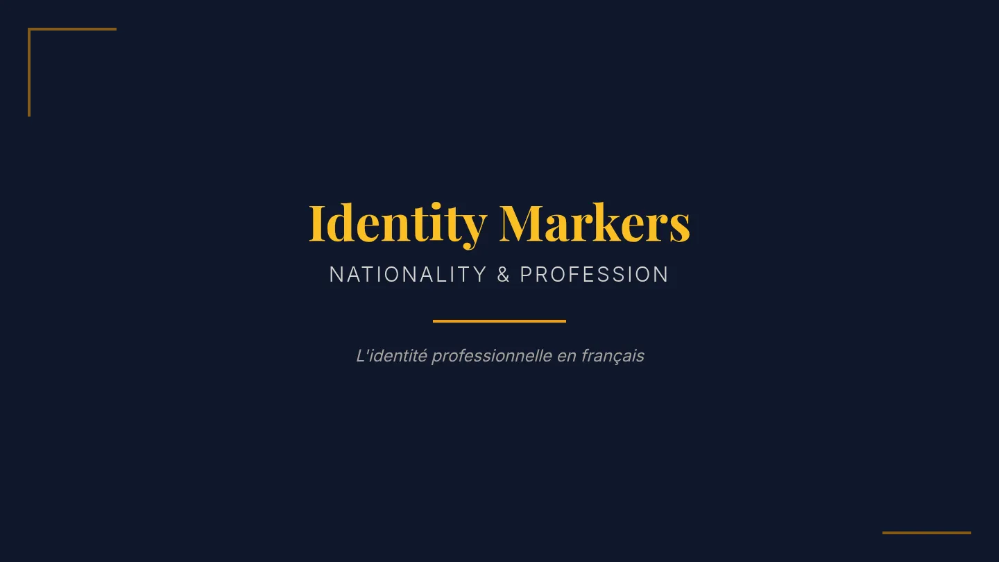 Identity Markers Presentation