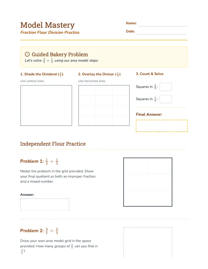 Model Mastery Worksheet