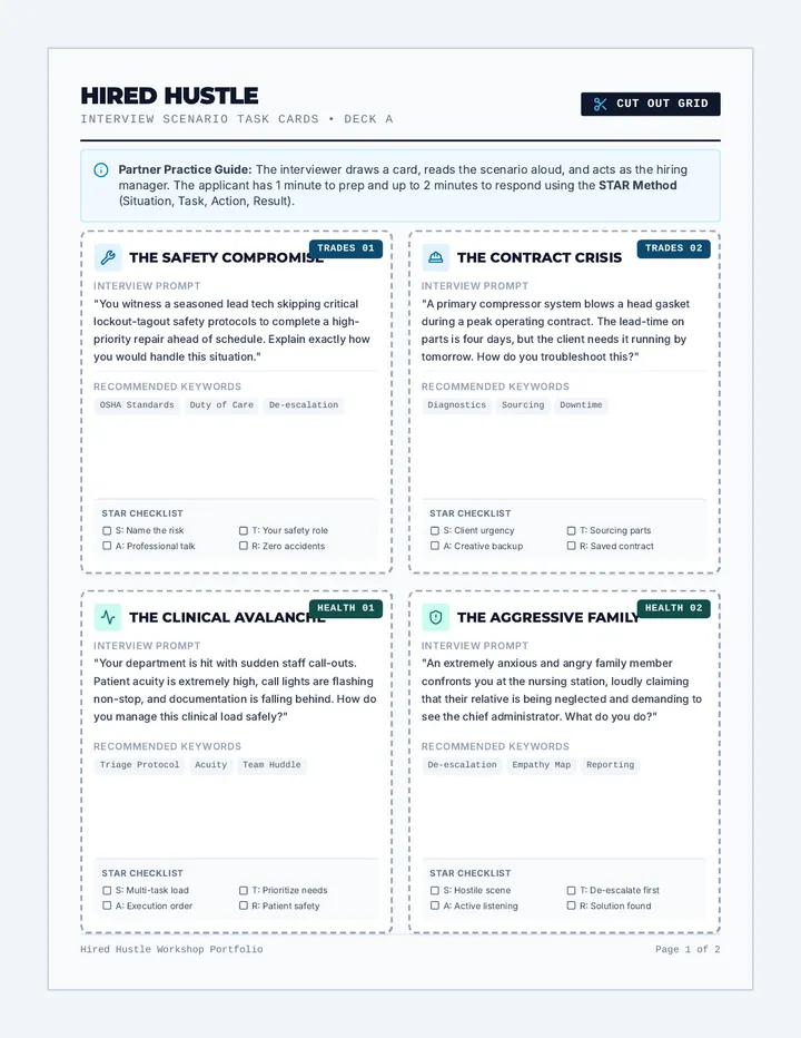 Hired Hustle Task Cards