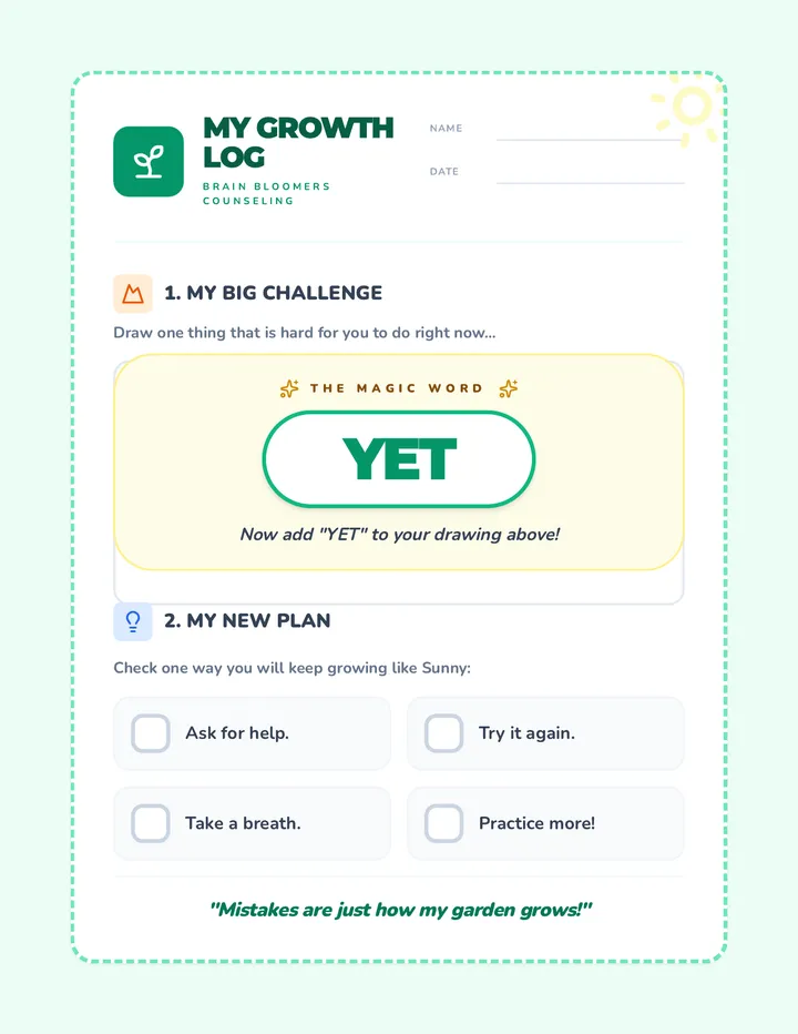 Brain Bloomers Growth Log