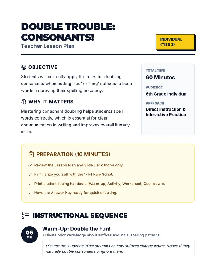 Double Trouble Lesson Plan