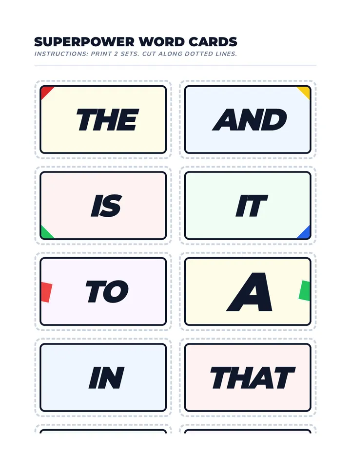 High-Frequency Word Cards