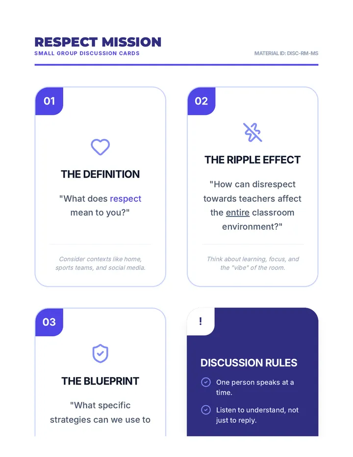 Respect Mission Discussion Cards