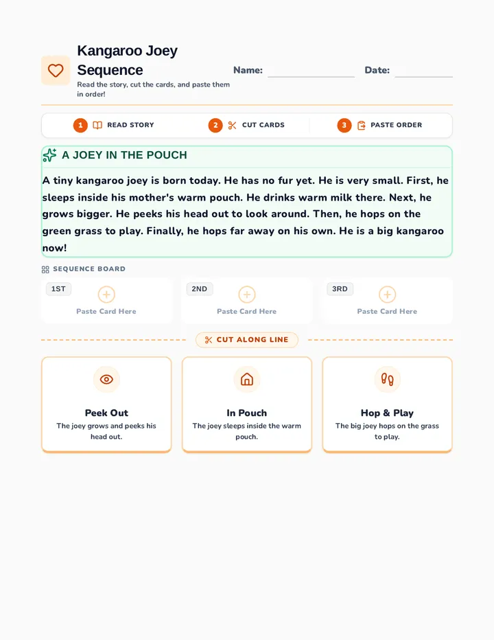 Kangaroo Joey Worksheet