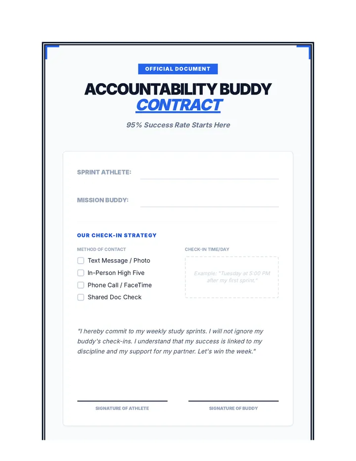Study Sprint Accountability Buddy Contract