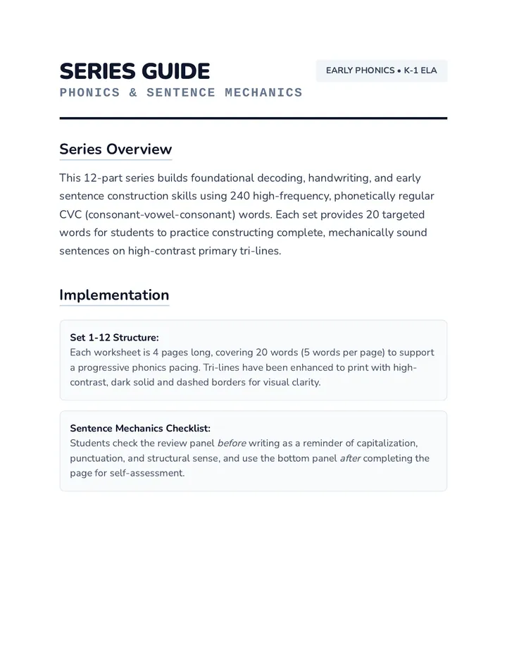 Series Teacher Guide