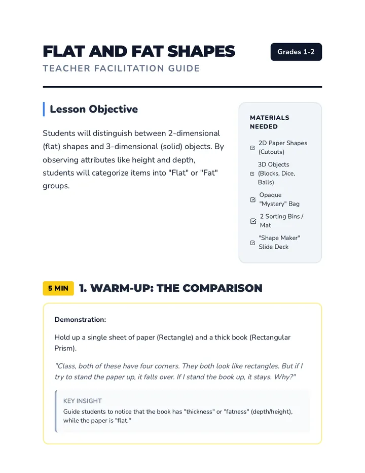 Flat and Fat Teacher Guide