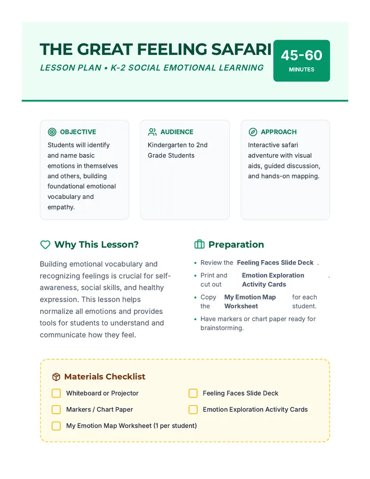 Safari Guide Lesson Plan