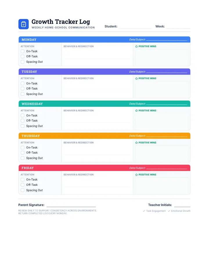 Growth Tracker Log