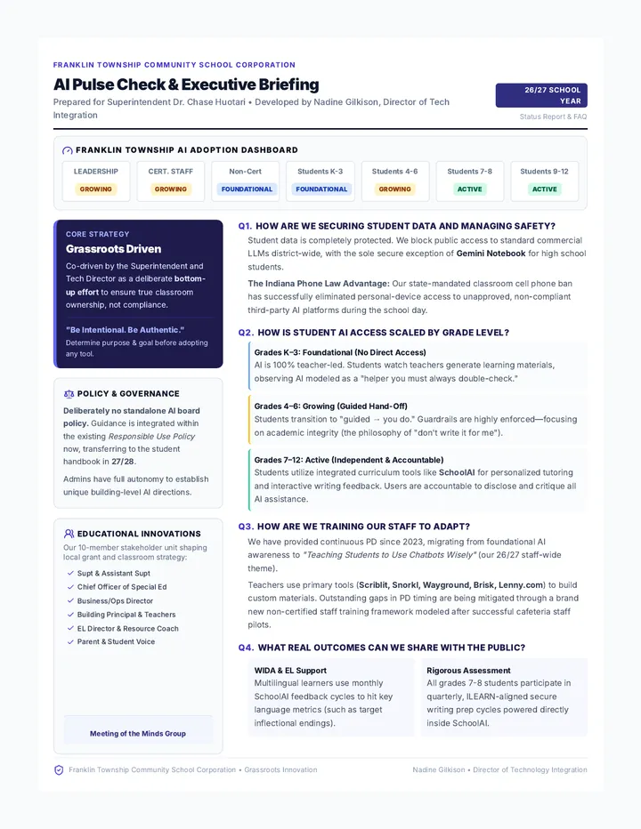 AI Classroom Briefing One Pager