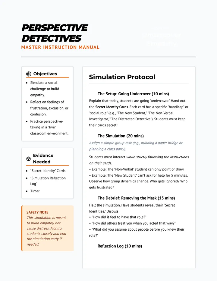 Undercover Empathy Teacher Guide