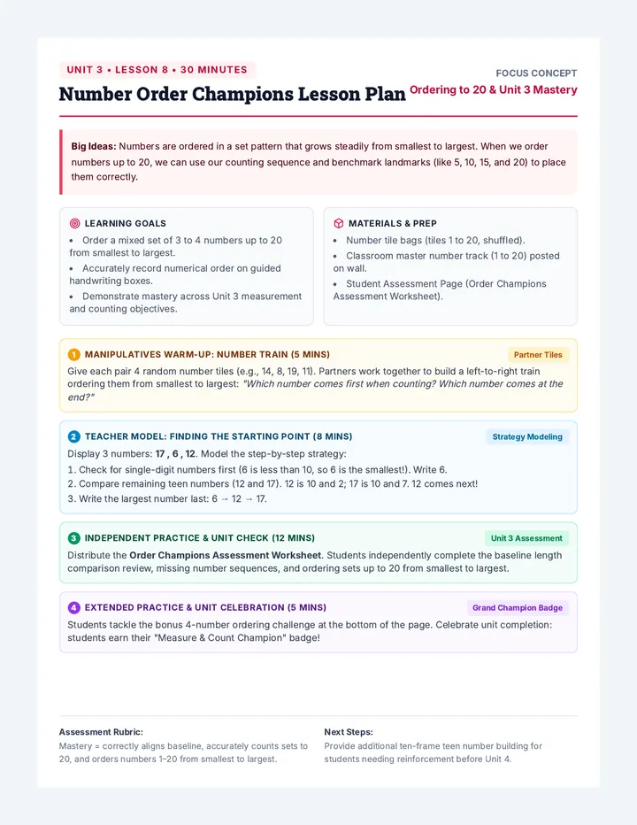Order Champions Lesson Plan