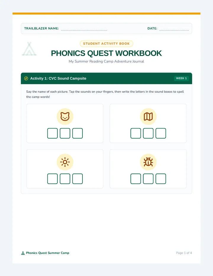 Phonics Quest Student Workbook