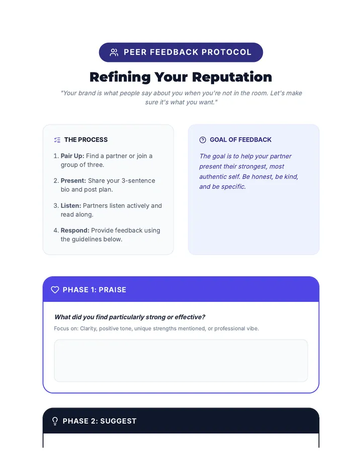 Peer Feedback Protocol Discussion