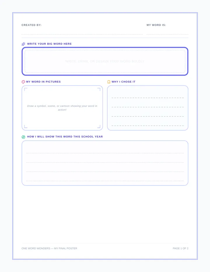 One Word Poster Template