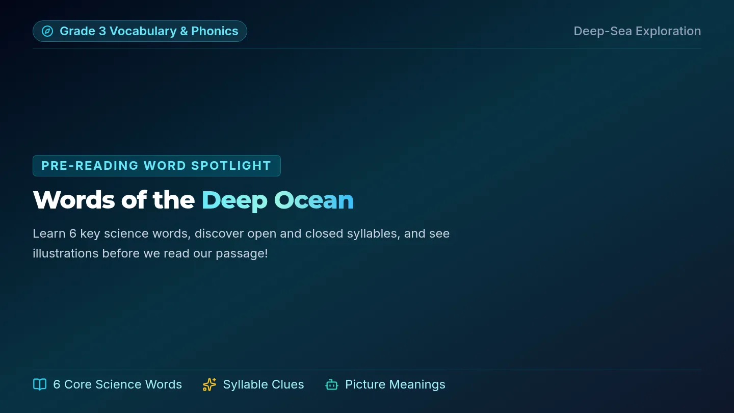Ocean Robot Vocabulary Slides