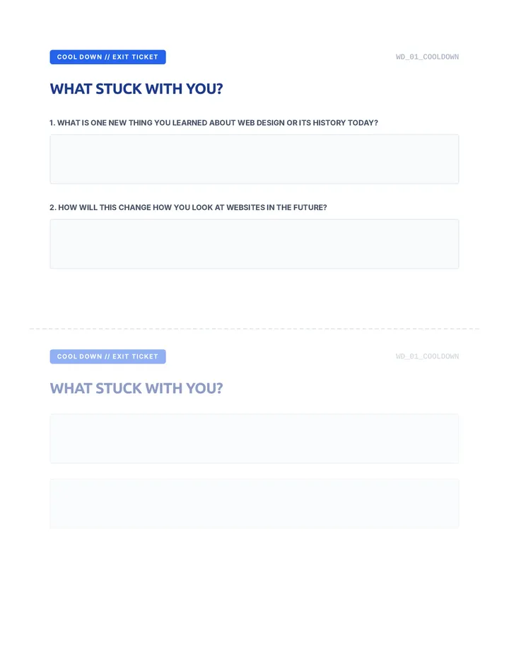 Web Design Cool Down