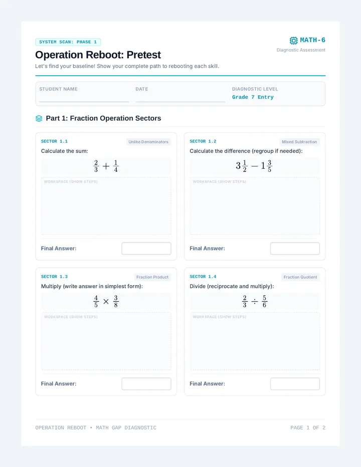 Gap Finder Pretest