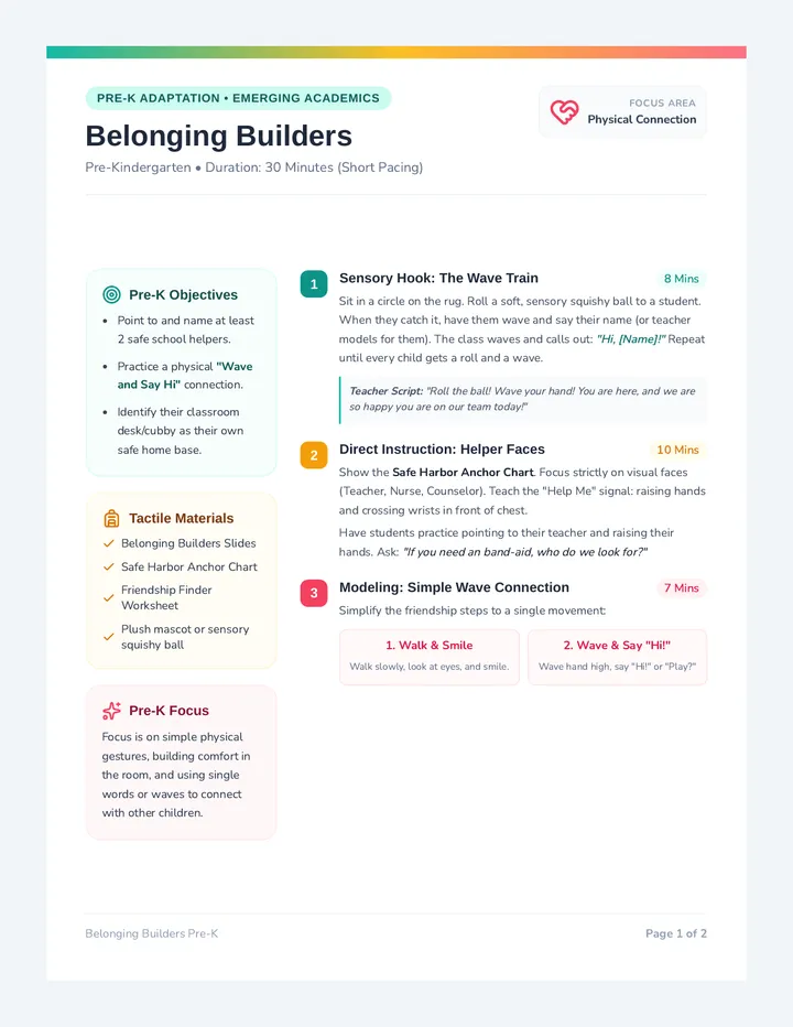 Belonging Builders Teacher Guide