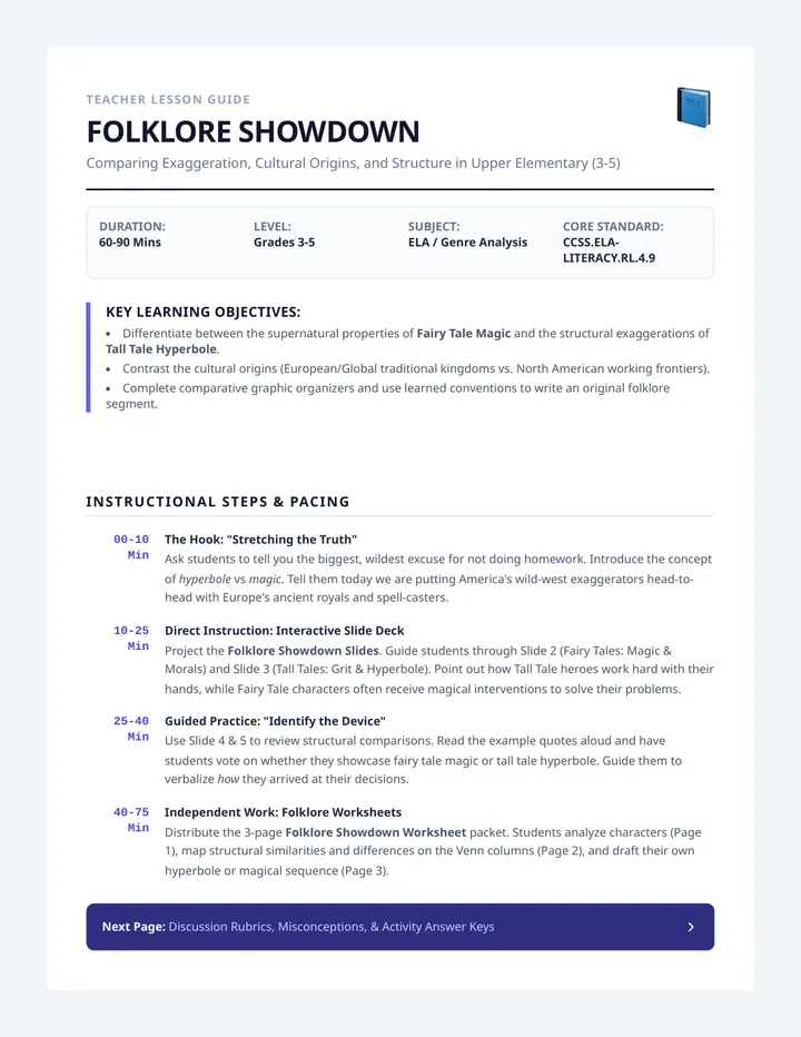 Folklore Showdown Teacher Guide