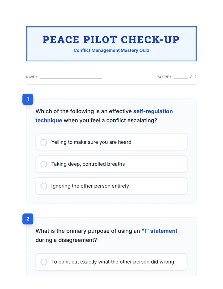 Peace Pilot Quiz