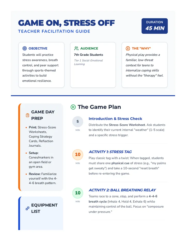Game On Stress Off Teacher Guide