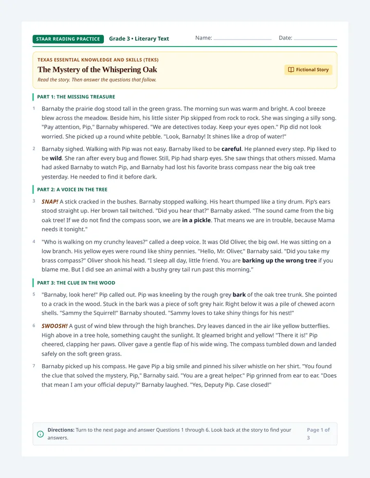 Prairie Mystery Assessment