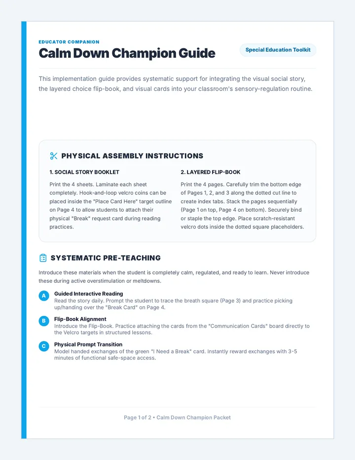 Calm Down Teacher Guide