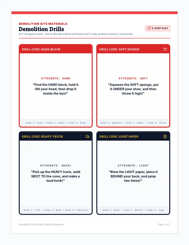 Demolition Action Cards
