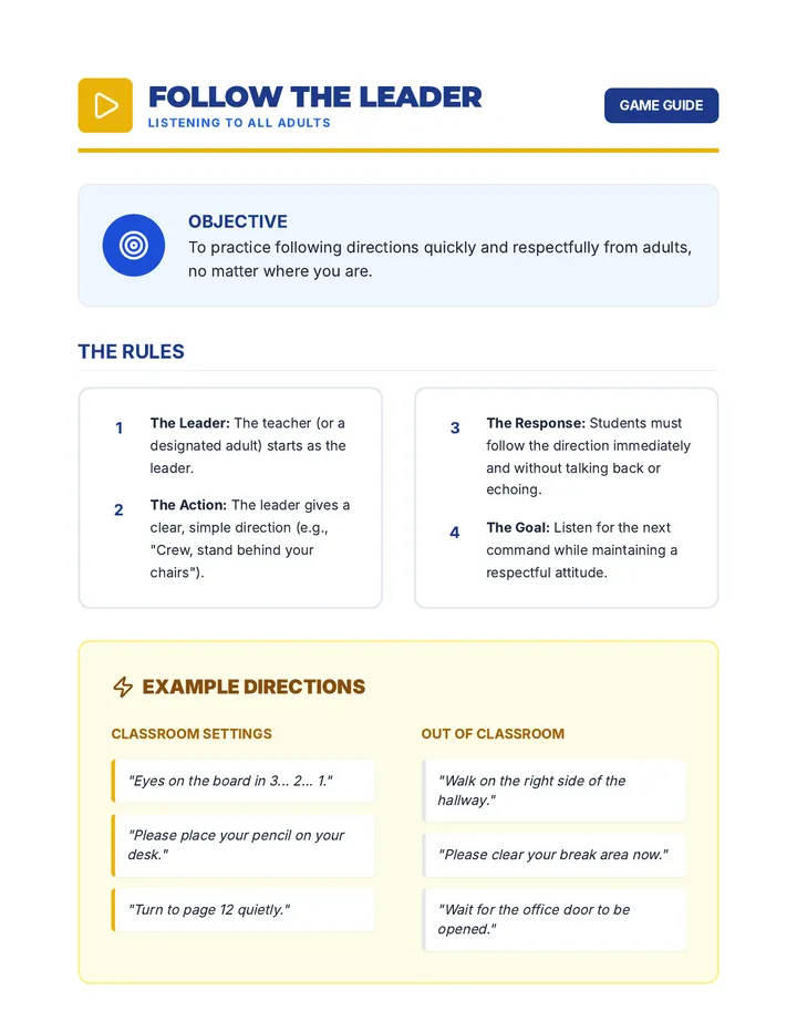 Follow the Leader Game Guide
