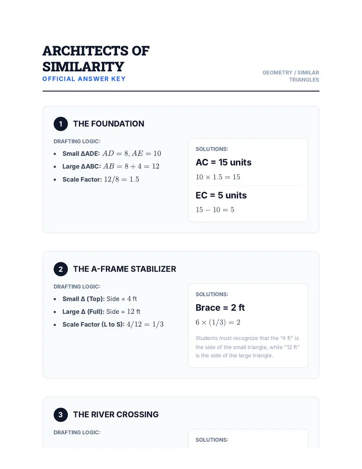 Architects of Similarity Answer Key